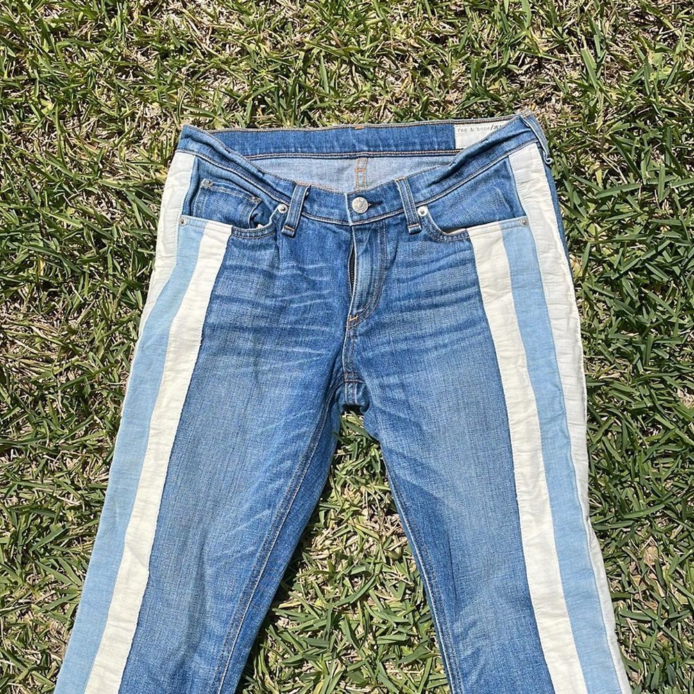 [rag & bone] “Relay” Striped Panel Jeans - Size 27 - Picture 3 of 6